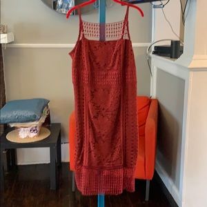 Burgundy lace formal dress